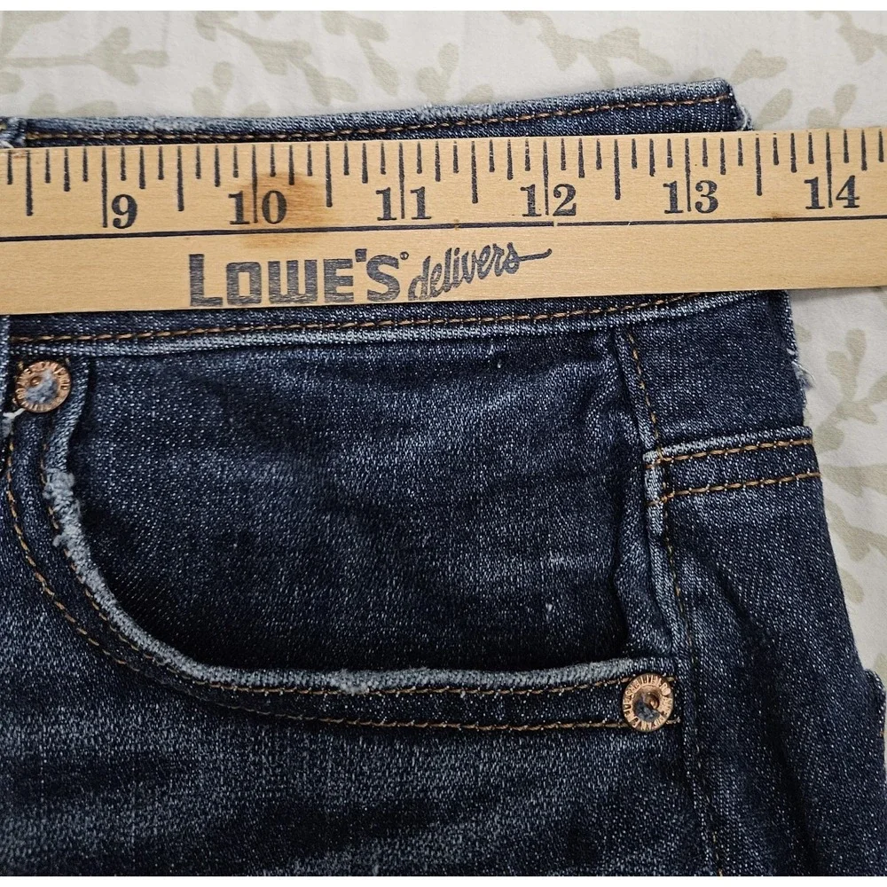 American Eagle Hi-Rise Mini Skirt‎ Side Zippers Blue Denim Cutoff Mini Size 0